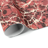 Cadeau Papier marbré Vintage rouge (Coin rond)