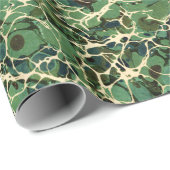 Cadeau Papier marbré Vintage vert (Coin rond)