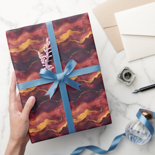 Cadeau Papier Marbré Violet, Rose et Jaune (Cadeaux)