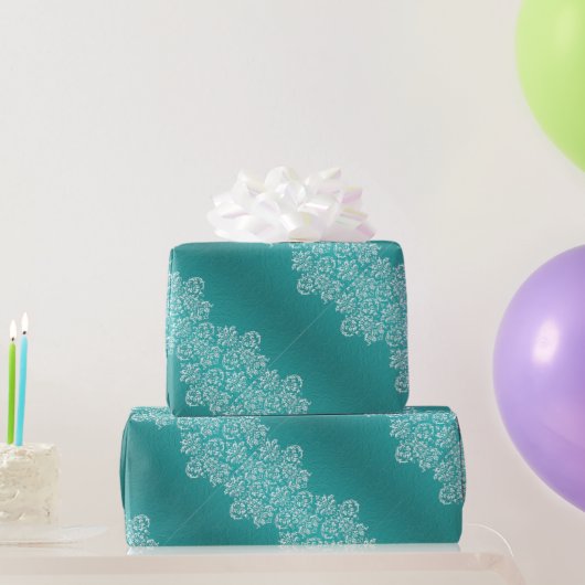 Cadeau Papier Mariage Damask Turquoise (Cadeaux de fête)