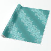 Cadeau Papier Mariage Damask Turquoise (Déroulé)