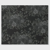 Cadeau Papier Mariage gothique Rose blanc et noir (Plat)