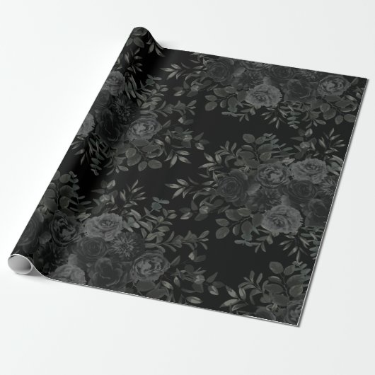 Cadeau Papier Mariage gothique Rose blanc et noir (Déroulé)