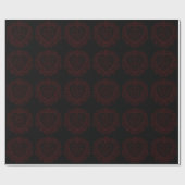 Cadeau Papier Mariage gothique rouge et noir (Plat)