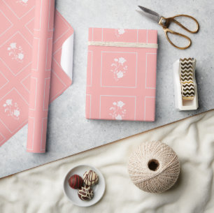 Cadeau Papier Mariage Rose corail