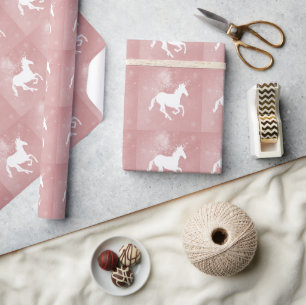 Cadeau Papier Mariage Unicorne rose
