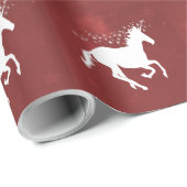 Cadeau Papier Mariage Unicorne Rouge (Coin rond)