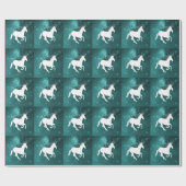 Cadeau Papier Mariage Unicorne turquoise (Plat)