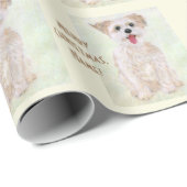 Cadeau Papier Morkie Dog Enveloppé Avec Texte (Coin rond)