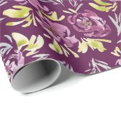 Cadeau Papier Motif à aquarelle violet (Coin rond)