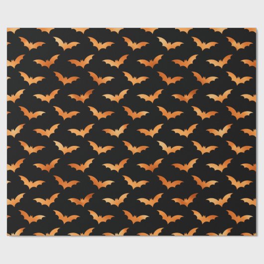 Cadeau Papier Motif à chaume noir et orange (Plat)