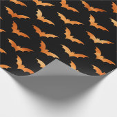 Cadeau Papier Motif à chaume noir et orange (Coin)