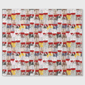 Cadeau Papier Motif à enveloppement de lapins mignons (Plat)