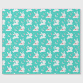 Cadeau Papier Motif à enveloppement de lapins mignons (Plat)