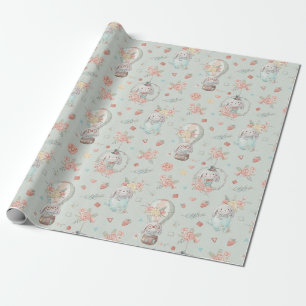 Cadeau Papier Motif à enveloppement de lapins mignons
