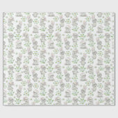 Cadeau Papier Motif à enveloppement de lapins mignons (Plat)