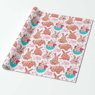 Cadeau Papier Motif à enveloppement de lapins mignons