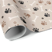 Cadeau Papier motif à envelopper pour chien mignon (Coin rond)