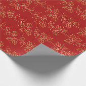 Cadeau Papier Motif À Mistletoe Rouge Et Or (Coin)