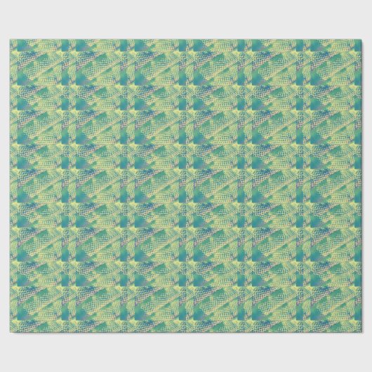 Cadeau Papier Motif Abstrait jaune vert violet (Couture)