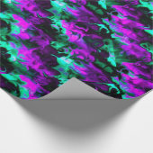 Cadeau Papier Motif Abstrait violet noir et vert (Coin)
