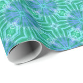 Cadeau Papier motif Aqua Blue Cross Star (Coin rond)