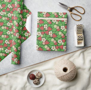 Cadeau Papier Motif Arrière - plan fraise