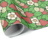 Cadeau Papier Motif Arrière - plan fraise (Coin rond)