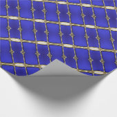 Cadeau Papier Motif Bleu et Gold (Coin)