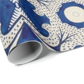Cadeau Papier Motif bleu intense (Coin rond)