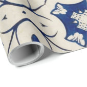 Cadeau Papier Motif bleu intense (Coin rond)