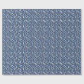 Cadeau Papier Motif bleu pointillé Abstrait (Plat)