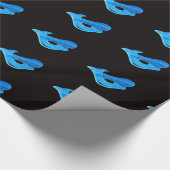 Cadeau papier motif bleu sirène (Coin)