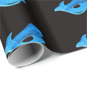 Cadeau papier motif bleu sirène (Coin rond)