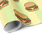 Cadeau Papier Motif Burger (Coin rond)