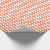 Cadeau Papier Motif Chevron blanc corail (Coin)