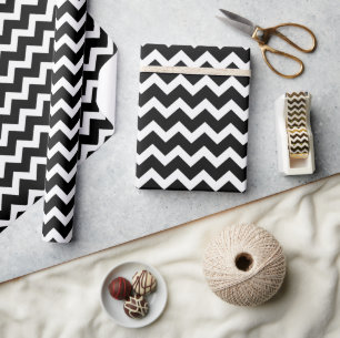 Cadeau Papier motif Chevron noir et blanc