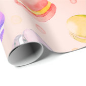 Cadeau Papier motif couleur Macarons aquarelle (Coin rond)