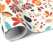 Cadeau Papier Motif d'automne (Coin rond)