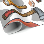 Cadeau Papier Motif de camping (Coin rond)