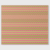 Cadeau Papier motif de chevron de pastèque vert rose (Plat)