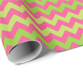 Cadeau Papier motif de chevron de pastèque vert rose (Coin rond)