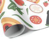 Cadeau Papier Motif de jour de pizza | Fun Foody (Coin rond)