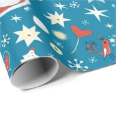Cadeau Papier Motif de Noël à Père Noël (Coin rond)