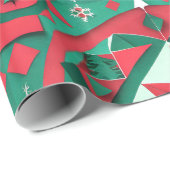 Cadeau Papier Motif de Noël Designer (Coin rond)