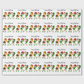 Cadeau Papier Motif de Noël ELF (Plat)