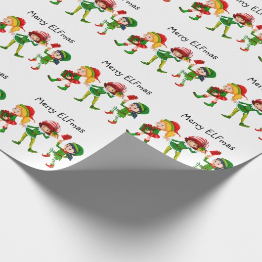 Cadeau Papier Motif de Noël ELF (Coin)
