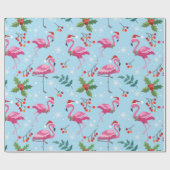 Cadeau Papier Motif de Noël Flamant rose (Plat)