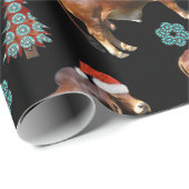 Cadeau Papier Motif de Noël occidental (Coin rond)