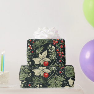 Cadeau Papier Motif de Noël vintage Élégant
